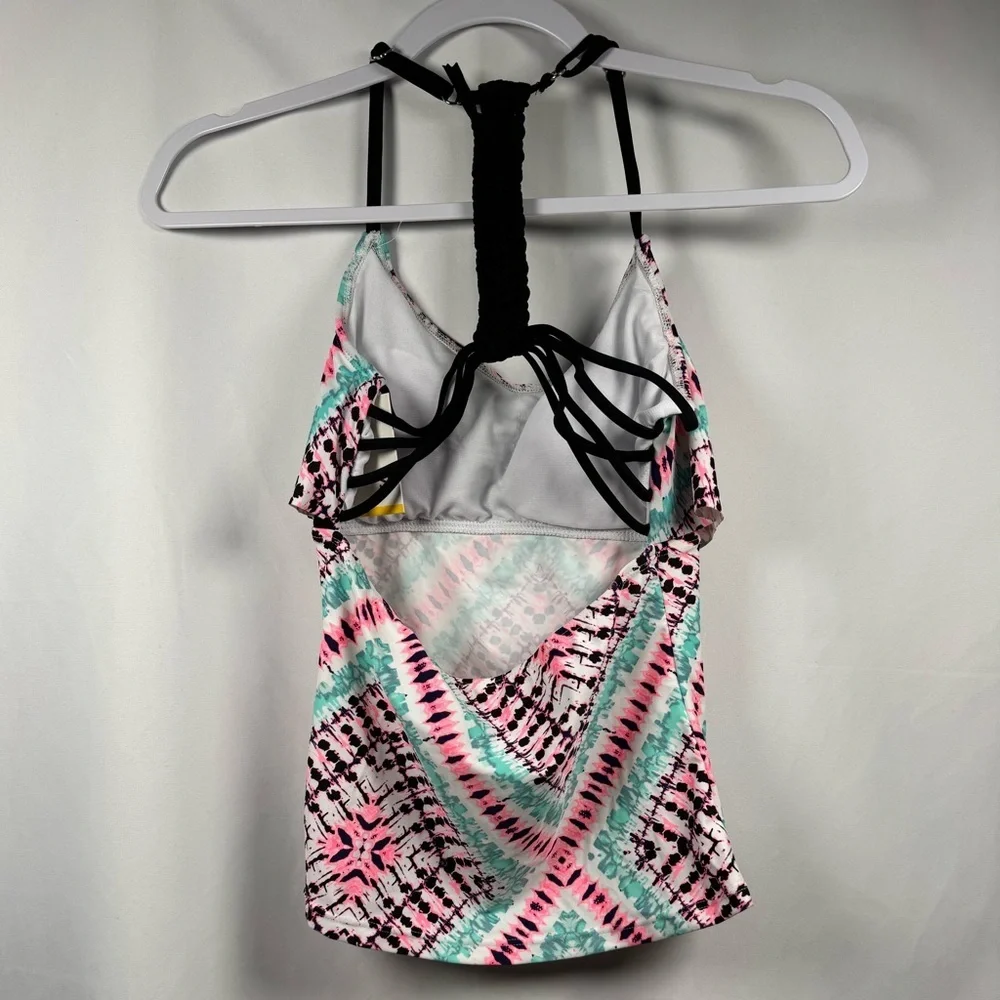 SO Braided Back Flounce Tankini Swim Top S (3-5)